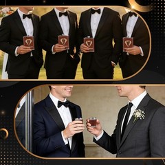 55 Pcs Groomsmen Proposal Gifts Including Empty Flasks Funnels Cocktail Glasses