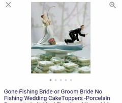 No fishing wedding cake topper