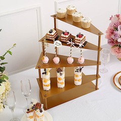 GOLD 17″ Metal 4 Tier Spiral Stairway Cupcake DESSERT STAND Party Decorations