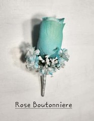 Aqua Tiffany White Rose Calla Lily Bridal Wedding Bouquet Accessories