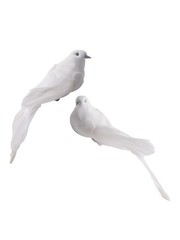 Artificial Doves Bird Garden Home Indoors 2pcs Clip Feather Home Lover