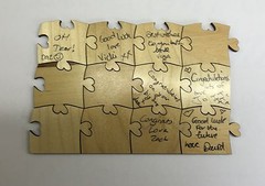 Luxury maplewood personalised wooden wedding guest book jigsaw puzzle keepsake