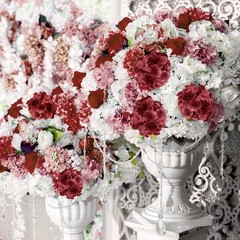 Tigeen 50 Pcs Hydrangea Artificial Flowers Bulk 7.48 Inch Artificial Hydrange…