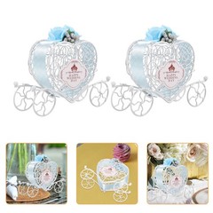 6Pcs Multi Color Iron Candy Boxes Wedding Favor Carriage Tabletop Centerpiece