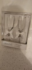 Best Occasions Sweetheart Toasting Glasses Set Clear Decorated Glass Two-Piece