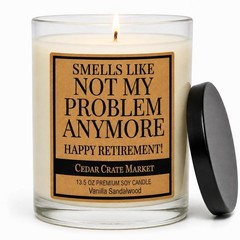Retirement Gift for Woman, Men 2026 – Funny Vanilla 13.5 OZ, Not My Problem