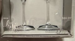 Studio His & Hers Wedding Toasting Glasses Set of 2 Clear/Black/White Hand Wash