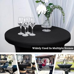 Cocktail Tablecloth, Bar Top Table Covers 2 Pack 32×43 32″x43″（2 Pack) Black