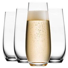 Champagne Glasses, European Made Champagne Glass, Stemless 7.8 Ounces