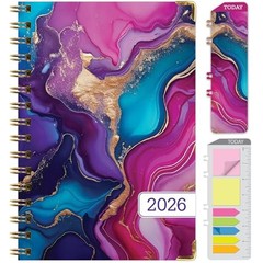 HARDCOVER 2026 Planner, 5.5″x8″: 14 Months 5.5″ x 8″ Pink Purple Marble
