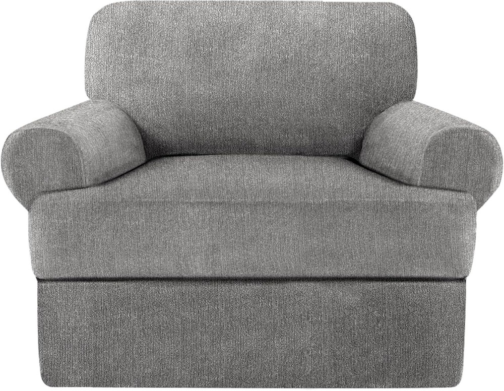 Jcones 2 Pieces T Cushion Chair Covers with Arms Super Stretch Chair Slipcove…