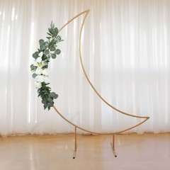 6.5 ft GOLD Metal Crescent Moon Wedding Arch BACKDROP STAND Party Decorations