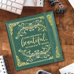 Valentine Day Gift for Couple,Love Story Magnetic Album Love Story-Dark Green