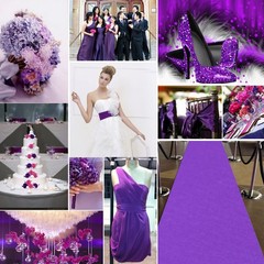 Purple Carpet Runner for Party, 2.6X15ft, 130GSM Felt Non-Woven with Double-S…