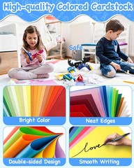 Nidkoud 252 PCS Colored Cardstock 8.5″ x 11″, 50 252PCS, 50 Assorted Colors