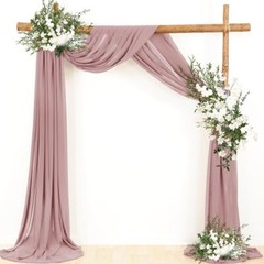 1 Panel Dusty Rose Wedding Arch Drapery 6 Yards Long and 30» Wide Sheer Chif…