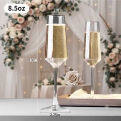 Ivory Pearl Champagne Glasses Set of 2 Handmade Wedding Couple Gift