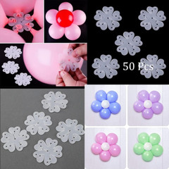 50 Pieces Flower Shaped Balloon Clip Holder, Plum Shaped Balloon Clip Kit, Arche