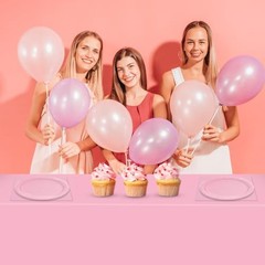 49Pcs Birthday Party Decorations Pink Party Supplies Set Include Light Pink