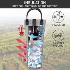OPUX Wine Bag Single Bottle Carrier Tote, Insulated Travel Wine Cooler Bag for P