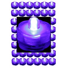 PURPLE 48 Pack ~ Submersible Waterproof Battery LED Tea Light ~ Wedding Decorati
