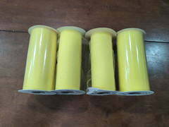 (Lot of 4) Nylon Tulle Shear Fabric, Yellow 2 New(6″x 25yds) 2 Used, Aprx 75 Yds