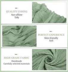46 Wedding Cheesecloth Chair Sashes Sage Green 15.7″ x 70″