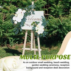 Thiccywoov 4 Pcs Wedding Arch Flowers and Drape Kit Include 2 Artificial Flor…