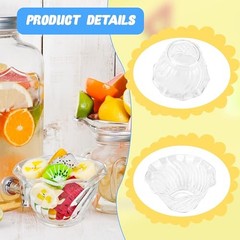 20 Pcs Clear Plastic Tulip Dessert Bowls 6 oz Small Stackable Ice Cream Bowl