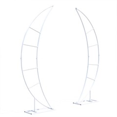 2PCS Wedding Backdrop Crescent Moon Arch Stand Party Venue Wrought Iron Frame 2M