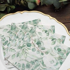 20 White 13×13 in Dinner Paper Napkins 13″ x (Set of 20), Green and