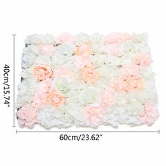 5pcs Pale Pinkish Gray Silk Artificial Flower Wall Panels 60 × 40 Cm Backdrop