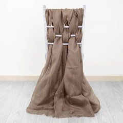 5 Taupe Extra Wide Premium Chiffon CHAIR SASHES Bows Ties Wedding Decorations