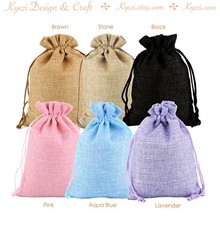 3×4 inch (8cmx10cm) Cotton Linen Drawstring Gift Bags Wedding Party Favor Bags