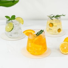36 Pcs 12 oz Plastic Ribbed Wine Glasses, Origami Ripple Clear 36 PCS
