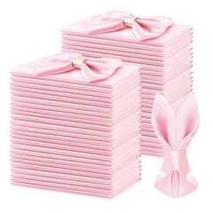 Pack Square Satin Napkins 17×17 Inch Soft Smooth Cloth 50 Light Pink