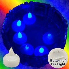 NEW 18 Blue Led Floating Floral Tea Light Candle for Wedding Centerpiece Decor