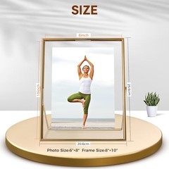 Gold Floating Frame (2 Set), For Picture 7×9, 6×8, 5×7, Tabletop 8″×10″ Gold(U)