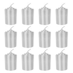 Srg Silver Unscented 15 Hours Votive Candles Pack Of 12