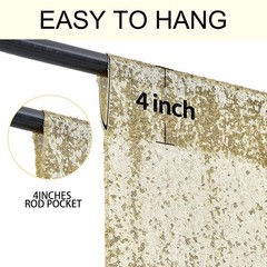 2×8FT-2PCS Champagne Gold Sequin Backdrop Curtains Panels, Photography Back