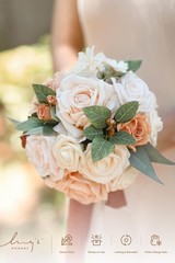 Ling’s Moment Terracotta Bridesmaid Bouquet Set of 4, Burnt Orange Wedding Bo…