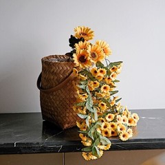 22″ Yellow Silk Sunflower Bush ARTIFICIAL HANGING VINE Garland Party Decorations