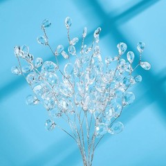 17cm White Acrylic Floral Picks Bouquet 50 Stems Decorative Home Wedding Decor