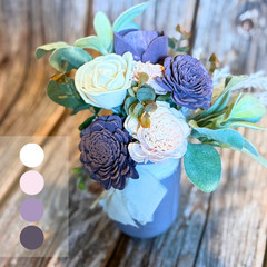 Sola Wood Lavender Wedding Floral Table Centerpieces Set of 3 Mason Jar Decor