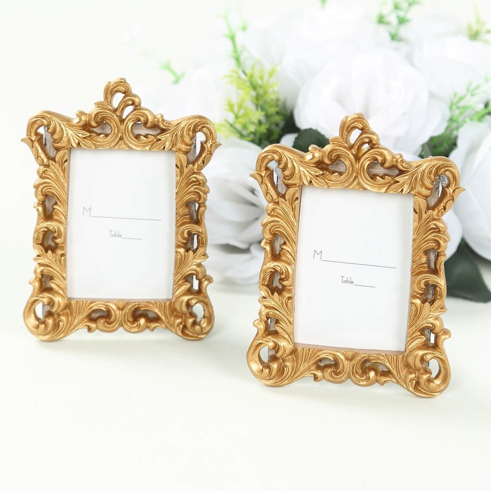 4 GOLD Resin Vintage Ornate Picture Frames Wedding Favors Party Decorations
