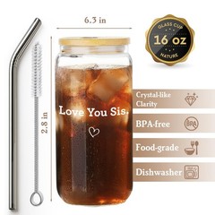 Niyorayna Sister Birthday Gifts for Sister,Soul 16 Ounces, Transparent