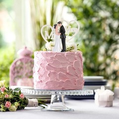 4.5″ Wedding Bride and Groom Cake Topper Vintage Elegant Wedding Cake Topper Cou