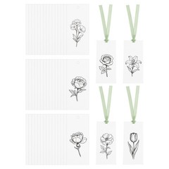 50Pack Blank Place Card with Green Ribbon, 3.54 x 1.57 Inch, White