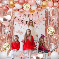 27th Rose Gold Birthday Decorations for Women, 55 PCS Birthday Party Packs | …