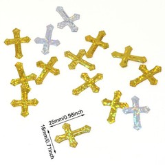 Honbay 2.1 Ounce Glitter Cross Table Confetti Sequin Gold and Silver